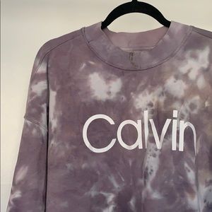 CK Performance lavender tie dye crop sweater